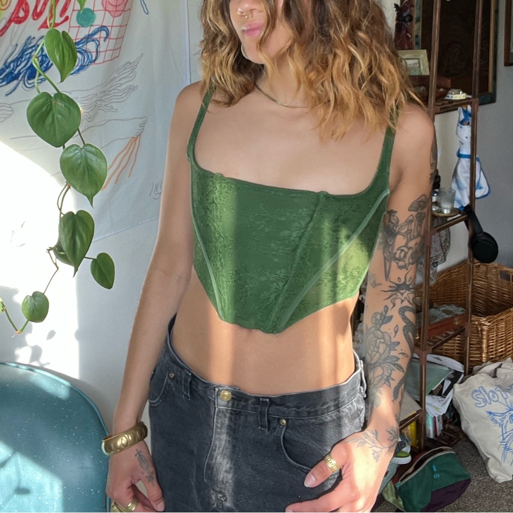 Vintage Green Corset Top